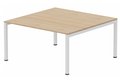 K3 plan carré 145x145cm, plateau hêtre, structure blanc