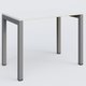 K3 Plateau droit 100x60 pieds fixe. Plateau Blanc et pietement Aluminium.