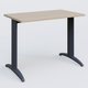 K2 Plateau droit 100x60 pieds fixe. Plateau Acacia et pietement Anthracite.