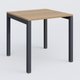 K3 Plateau droit 80x80 pieds fixe. Plateau Noyer et pietement Anthracite.