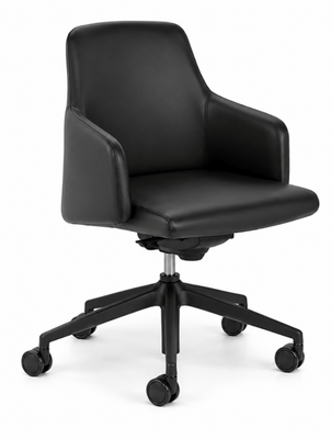 [Pas de famille] - [Pas de sous famille] - MAXIM'S - FAUTEUIL BAS DOS. + SYNCHRO, BASE NOIR EN NYLON 5 BRANCHES, NYLON NOIR D.65 AUTO-FREINEES, ASSISE ET DOSSIER SECRET SE17 NOIR