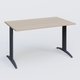 Plan droit, pieds fixes, 140x70cm, plateau acacia, structure anthracite
