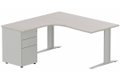 Bureau retour à gauche, caisson métal, 160x162x80cm