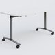 Module d'extrémité pour table abattante gamme Arca 145-70 cm. Plateau Blanc et pietement Aluminium.