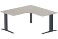 Bureau 90° symétrique, 160x160/80cm, Acacia/Anthracite