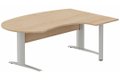 K1 VDF bois compact 90° manager 190x141x104x60cm sur pied de soutien, plateau hêtre, structure aluminium