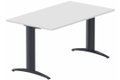 Module composable pied i, L.140xP.80cm, départ, plateau blanc, structure anthracite, plateau blanc, structure anthracite