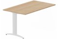 Module composable pied i, L.120xP.80cm, suivant, plateau hêtre, structure blanc, plateau hêtre, structure blanc