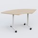 Module 1/4 de couronne pour table abattante gamme Design 120*120 cm. Plateau Hêtre et pietement Blanc.