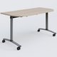 Module d'extrémité pour table abattante gamme Arca 145-70 cm. Plateau Acacia et pietement Aluminium.