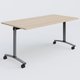 Table abattante gamme Arca 160-80 cm. Plateau Hêtre et pietement Aluminium.