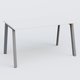 K8 Plan droit 140x80cm blanc/aluminium - sur délai