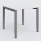 Bureau droit gamme K3 80-80 cm hauteur réglable. Plateau Blanc et pietement Aluminium.