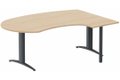 K2 compact 90° manager 190x141x104x60cm sur pied de soutien, plateau hêtre, structure anthracite