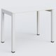 K3 Plateau droit 100x60 pieds fixe. Plateau Blanc et pietement Blanc.