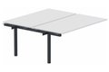K3 Bench suivant 2 plateaux fixes 160x70cm encombrement 160x145cm, plateau blanc, structure anthracite