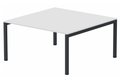 K3 plan carré 145x145cm, plateau blanc, structure anthracite