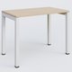 K3 Plateau droit 100x60 pieds fixe. Plateau Hêtre et pietement Blanc.