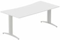 Plan vague symétrique 180x90x80cm blanc/aluminium - sur délai