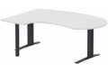 K1 POUTRE compact 90° manager 190x141x104x60cm sur pied de soutien, plateau blanc, structure anthracite