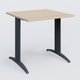 K2 Plateau droit 80x80 pieds fixe. Plateau Hêtre et pietement Anthracite.