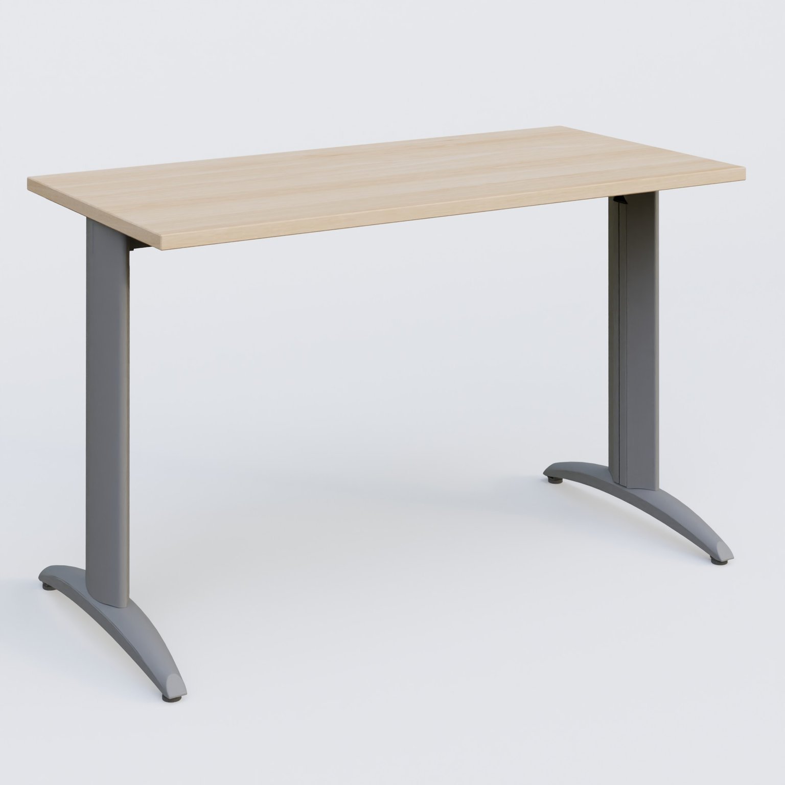 K2 Plateau droit 120x60 pieds fixe. Plateau Hêtre et pietement Aluminium.