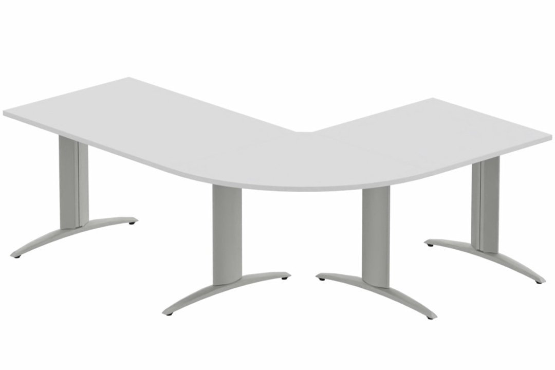 Ensemble panoramique - plan principal 140x80cm blanc/aluminium - sur délai