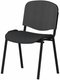 Joker Mesh - Chaise piétement 4 pieds laqué noir (A).Assise tissu  Lucia Gris foncé YBP (YBP) et dossier résille noir  
