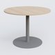Table ronde diametre 110 cm avec pieds colonne centrale. Plateau Hêtre et pietement Aluminium