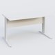 K1 Plateau droit 140x80 avec voile de fond bois. Plateau Blanc et pietement Blanc