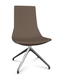 KI chaise de conférence haut dossier. piètement 4 branches en aluminium poli. revêtement vinyle RNN coloris marron