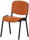Joker + - Chaise piétement 4 pieds laqué noir (Noir).Assise et dossier tissu Vinyle V1 Orange (VNB)