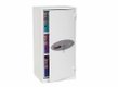 Armoire forte ignifuge L.60xP.52xH.123cm - 227 Litres / 77kg - 1 porte serrure à clé, 2 tablettes, coloris blanc