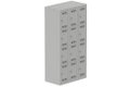 Vestiaire multicases 3 colonnes L,30cm 4 cases (fermeture cadenas) H,180xL,90xP,50cm coffre gris clair/portes gris clair