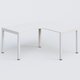Bureau compact L 160/160 P 80/80 gamme K3. Plateau Blanc et pietement Blanc.
