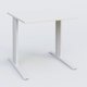 K1 Plateau droit 80x80 pieds fixe. Plateau Blanc et pietement Blanc