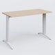 K2 Plateau droit 120x60 pieds fixe. Plateau Hêtre et pietement Blanc.