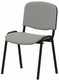 Joker Eco - Chaise piétement 4 pieds laqué noir (Noir).Assise et dossier tissu Vinyle V1 Gris (VNU)