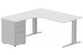 Bureau retour à gauche, caisson métal, 160x162x80cm