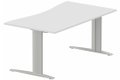 Plan vague symétrique, structure poutre, 180x90x80cm blanc/aluminium - sur délai