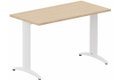 Module composable pied i, L.120xP.60cm, départ, plateau hêtre, structure blanc, plateau hêtre, structure blanc