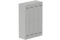 Vestiaire industrie propre 4 portes (serrure 2 clés) H180xL120xP50cm coffre gris clair/ porte(s) gris clair