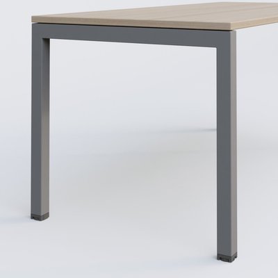 Gamme K3 - Plans droits - K3 Plateau droit 120x60 pieds fixe. Plateau Acacia et pietement Aluminium.