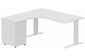 Bureau retour à gauche, caisson métal, 160x162x80cm