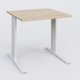 K1 Plateau droit 80x80 pieds fixe. Plateau Hêtre et pietement Blanc