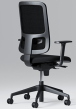 a definir - a definir - Fauteuil de travail UTILA roulettes moquette, dossier résille RH, Dossier RH, soutien lombaire intégré RH coloris noir, Assise RH