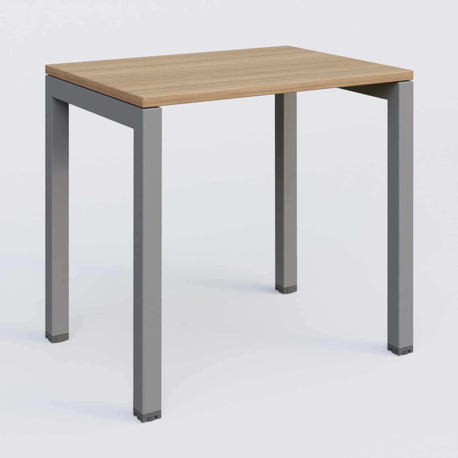 K3 Plateau droit 80x60 pieds fixe. Plateau Noyer et pietement Aluminium.