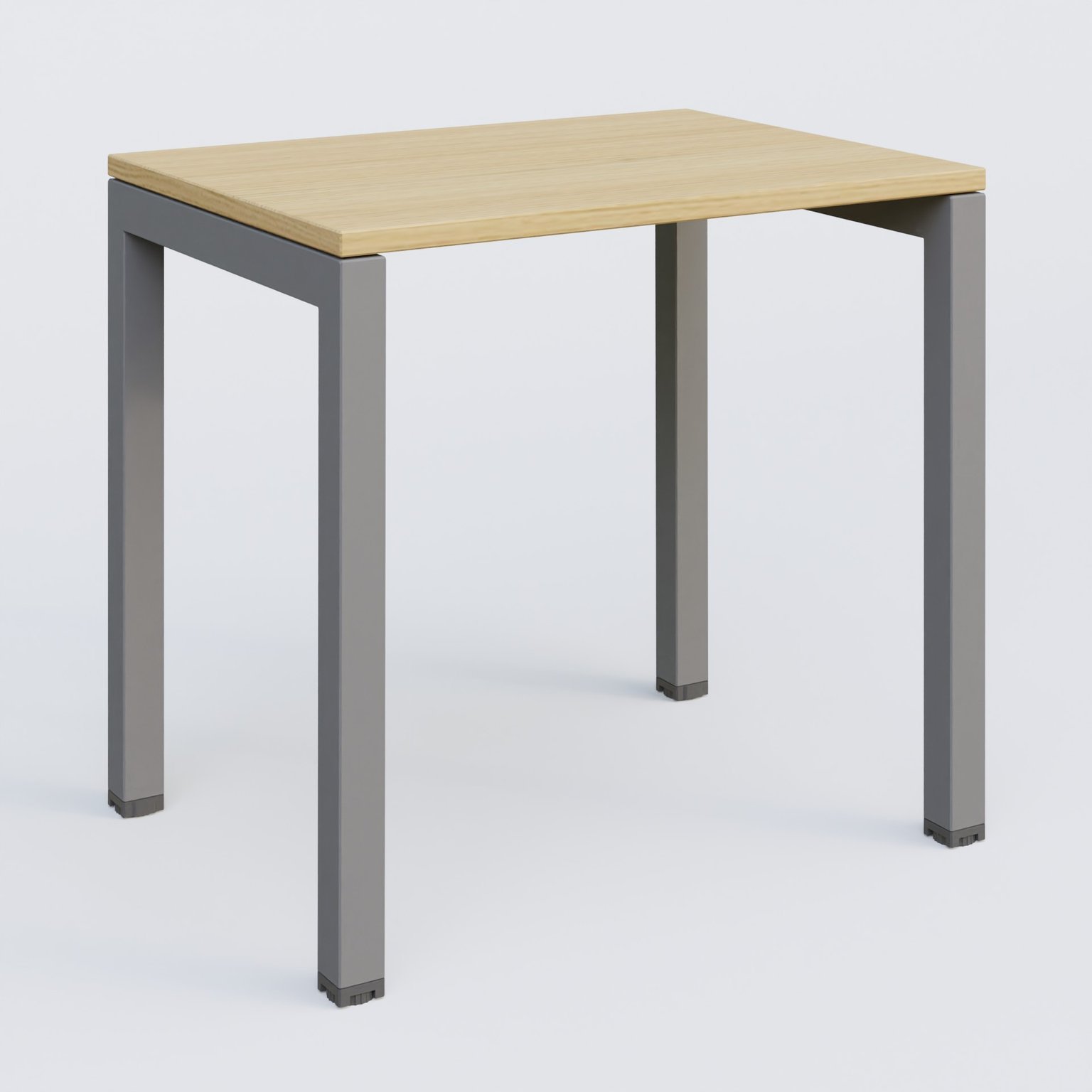 K3 Plateau droit 80x60 pieds fixe. Plateau Chêne clair et pietement Aluminium.