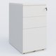 Caisson hauteur de bureau métalique 3 tiroirs avec top de finition, profondeur 60cm. Plateau Blanc et caisson Blanc.