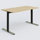 Module droit gamme Pure 140-70 cm. Plateau Chêne clair et pietement Noir/Chrome.